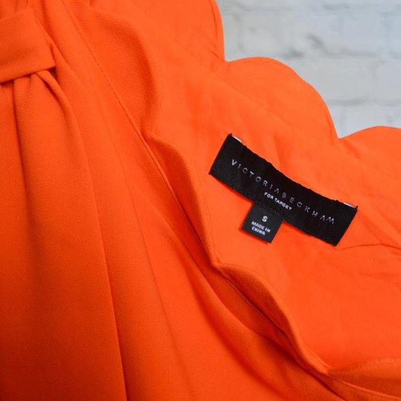 Retro Fitted Orange One- Shoulder Shift Dress - Picture 2 of 4